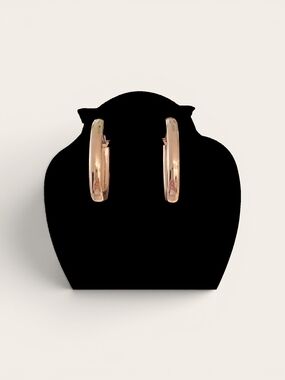 Milor Large Gold-Tone Bronze Hoop Earrings Made in Italy